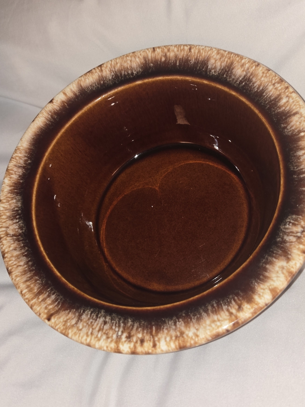 Hull Oven Proof Made in USA 8" Bowl with Lip Brown Drip Glazed Pottery Vintage